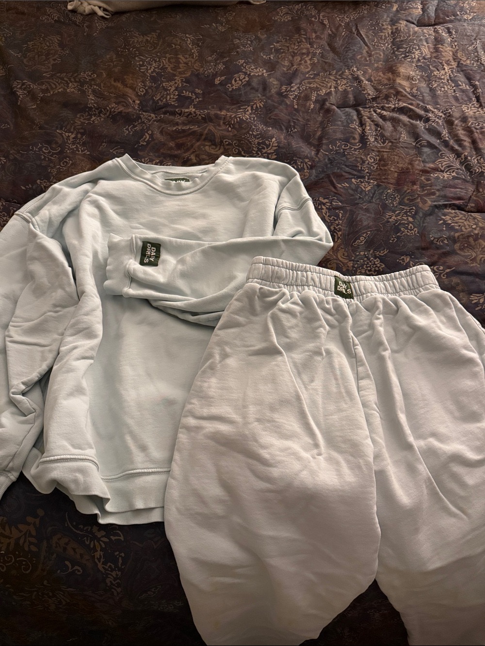 Daily Drills Light Blue Crewneck Sweatshirt and Sweatpants Set